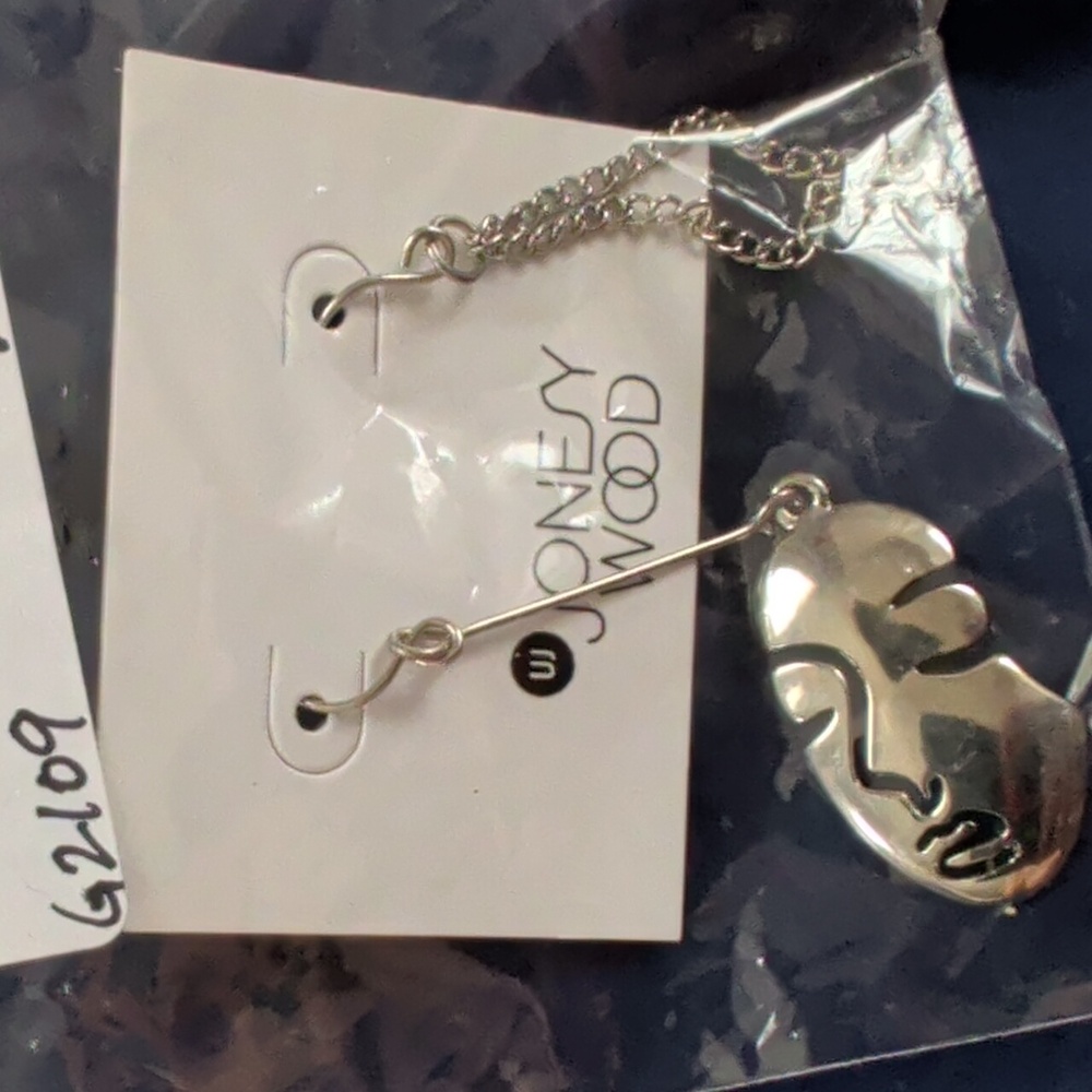 Silver Assymetric Drop Earrings - Silver